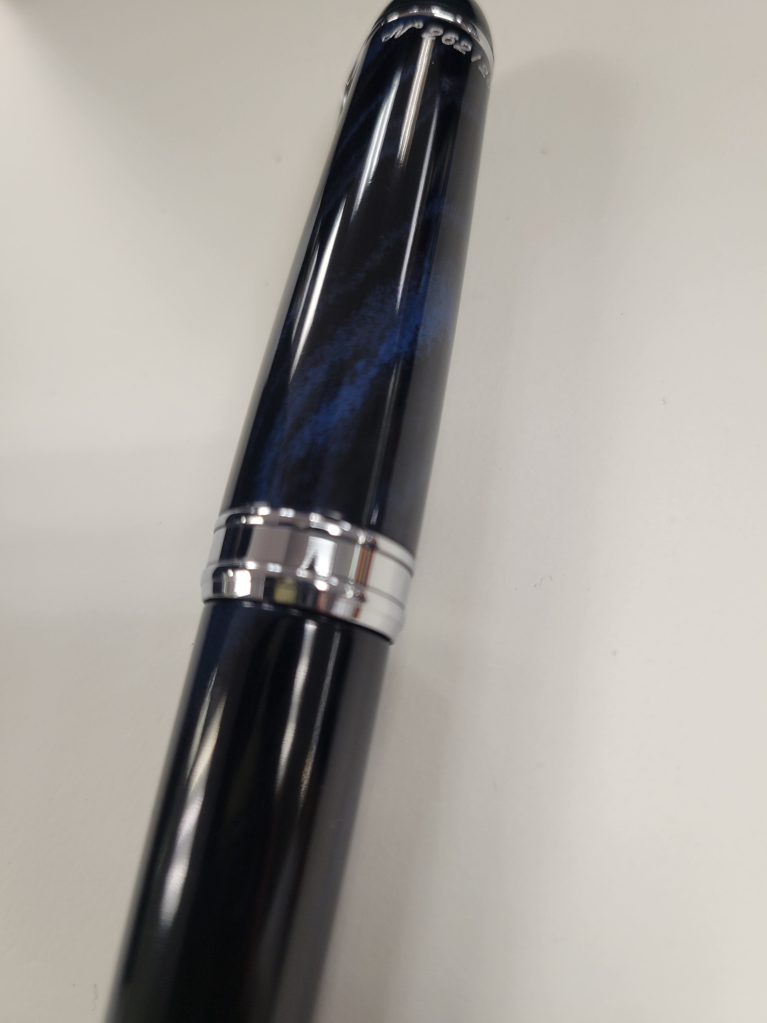 Aurora 888 Fountain Pen - Blue Ebonite - Chrome Trim - 18K Nib (Limited Edition)-Pen Boutique Ltd