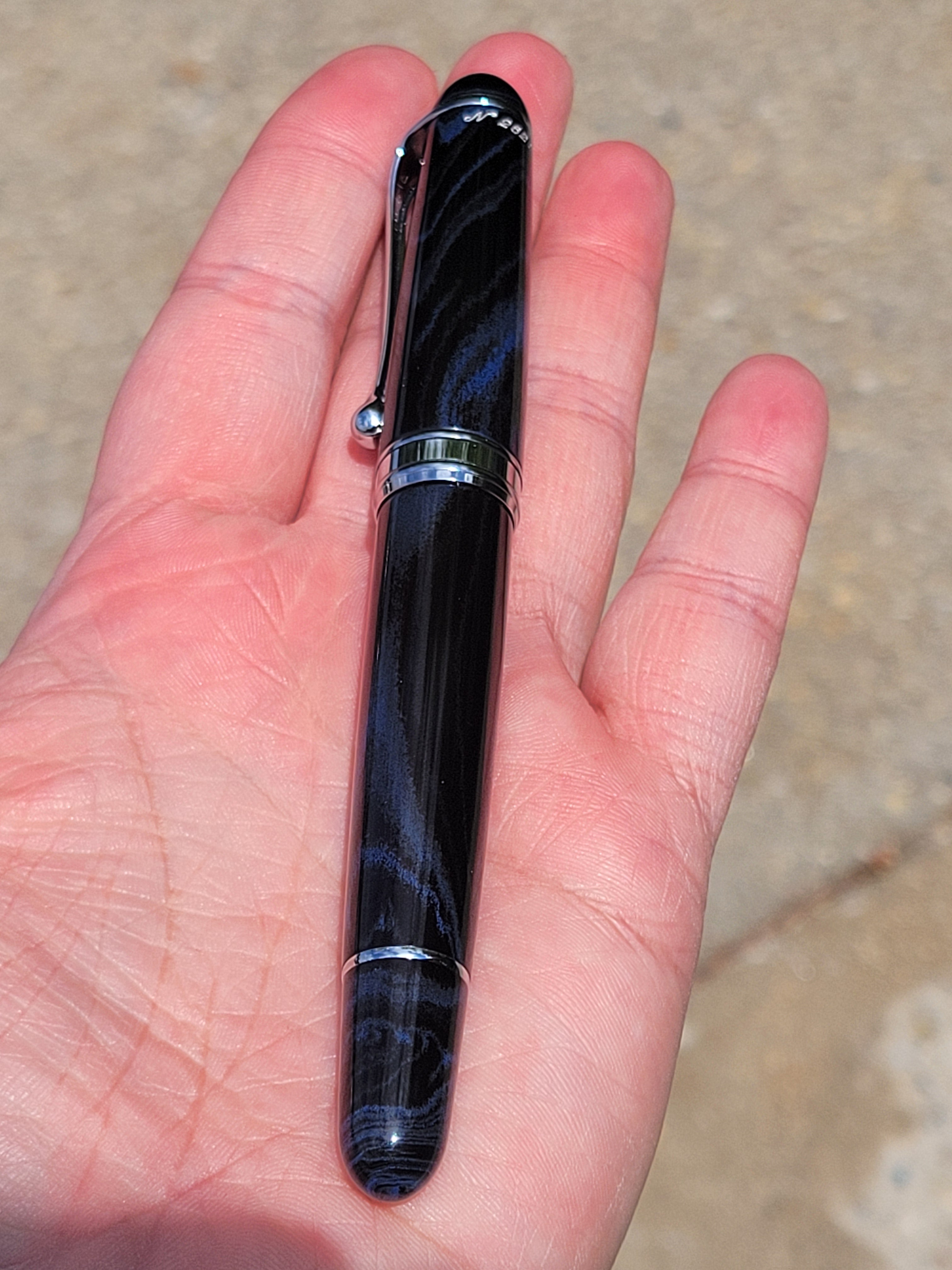 Aurora 888 Fountain Pen - Blue Ebonite - Chrome Trim - 18K Nib (Limited Edition)-Pen Boutique Ltd