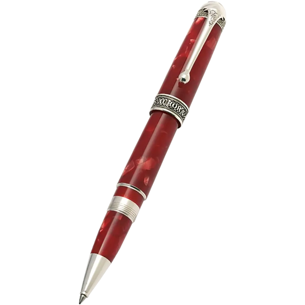 Aurora 85th Anniversary Marble Rollerball Pen - Limited Edition - Red-Pen Boutique Ltd