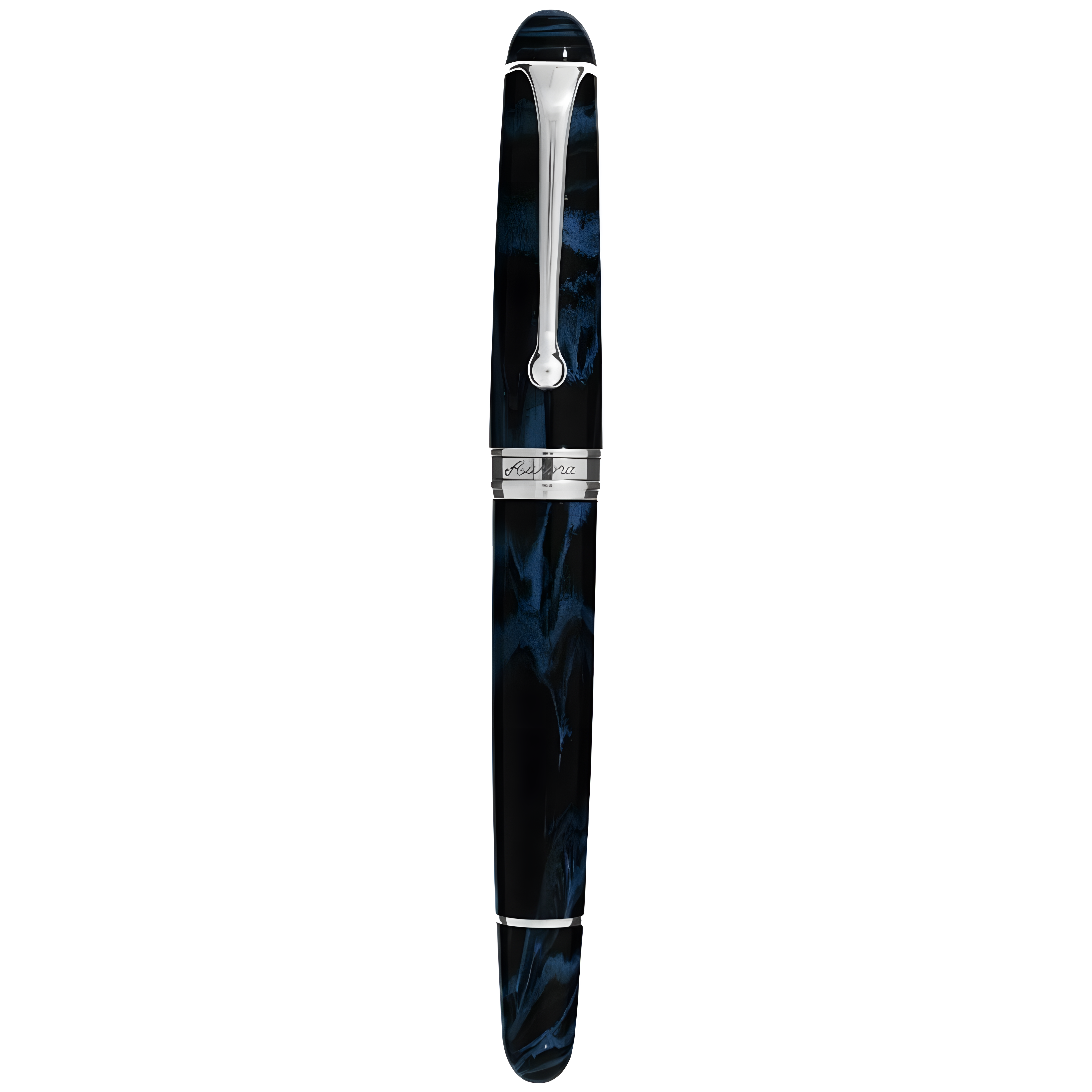 Aurora 888 Fountain Pen - Blue Ebonite - Chrome Trim - 18K Nib (Limited Edition) Aurora