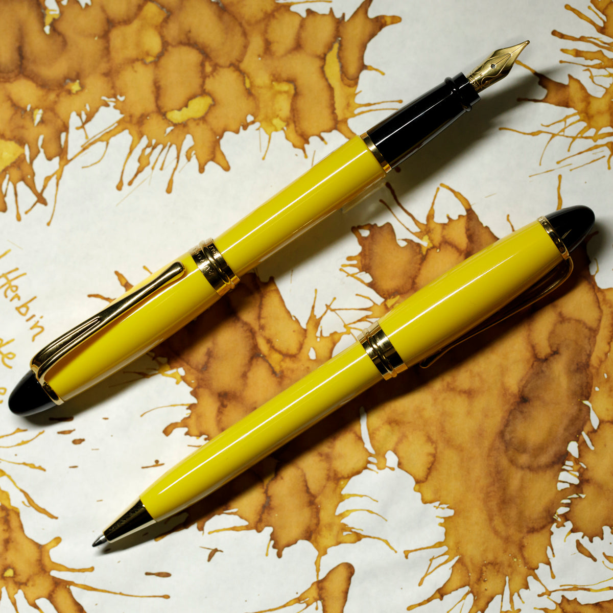 Aurora Ipsilon Fountain Pen - Yellow. ( FREE matching ballpoint Promo)-Pen Boutique Ltd