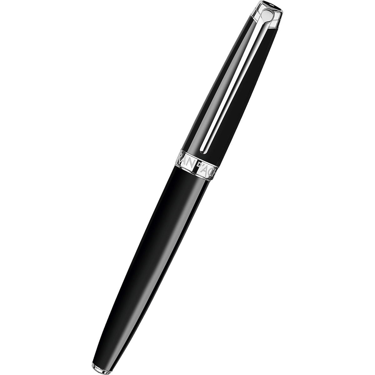 Caran d Ache Leman Fountain Pen - Ebony Black - Rhodium Trim-Pen Boutique Ltd