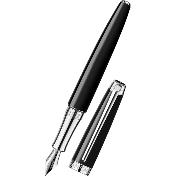 Caran d Ache Leman Fountain Pen - Ebony Black - Rhodium Trim-Pen Boutique Ltd