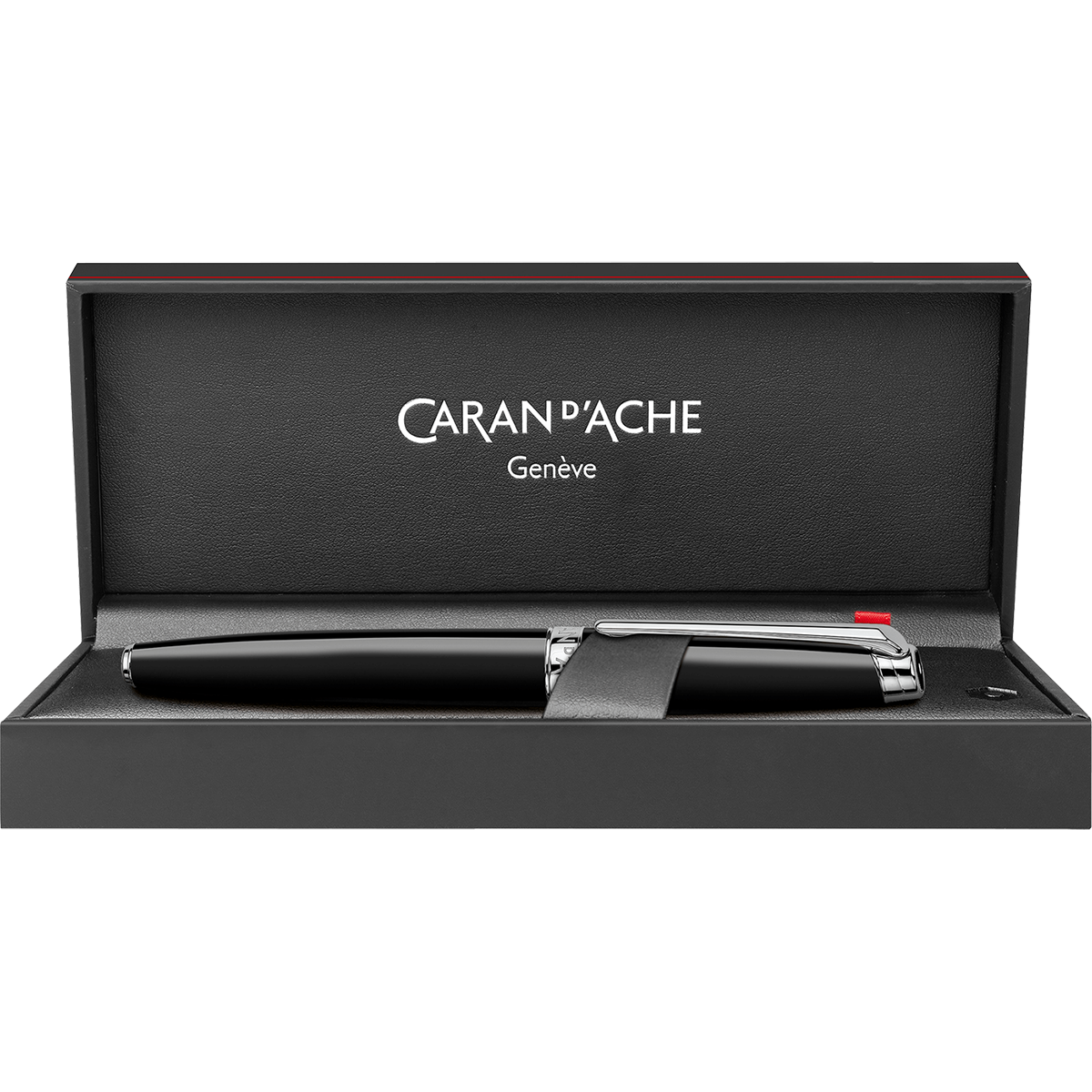 Caran d Ache Leman Fountain Pen - Ebony Black - Rhodium Trim-Pen Boutique Ltd