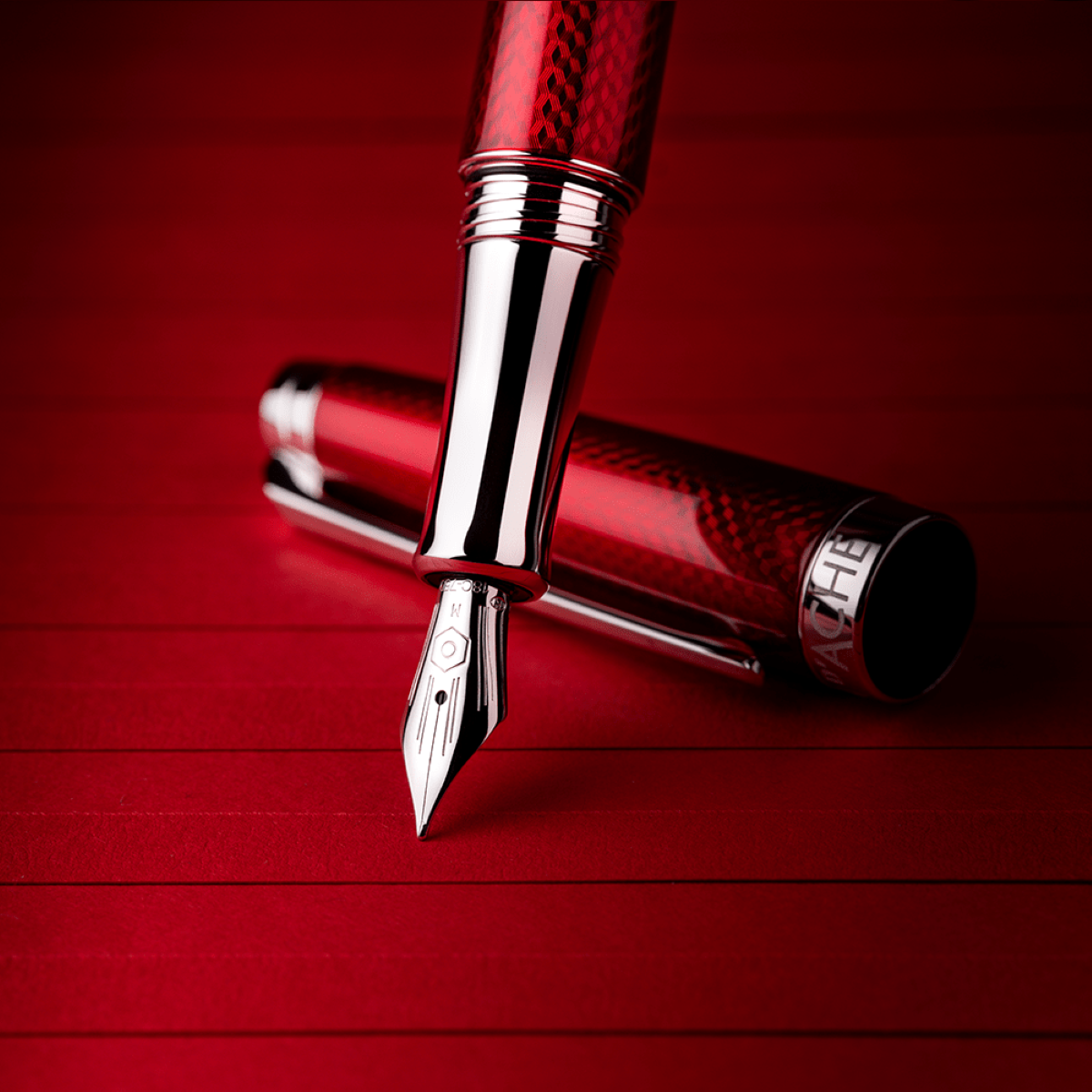 Caran d Ache Leman V2 Rouge Carmin Fountain Pen-Pen Boutique Ltd