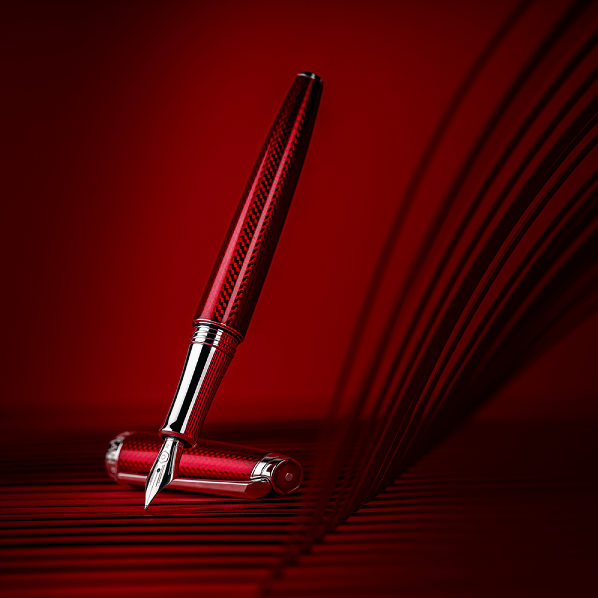 Caran d Ache Leman V2 Rouge Carmin Fountain Pen-Pen Boutique Ltd