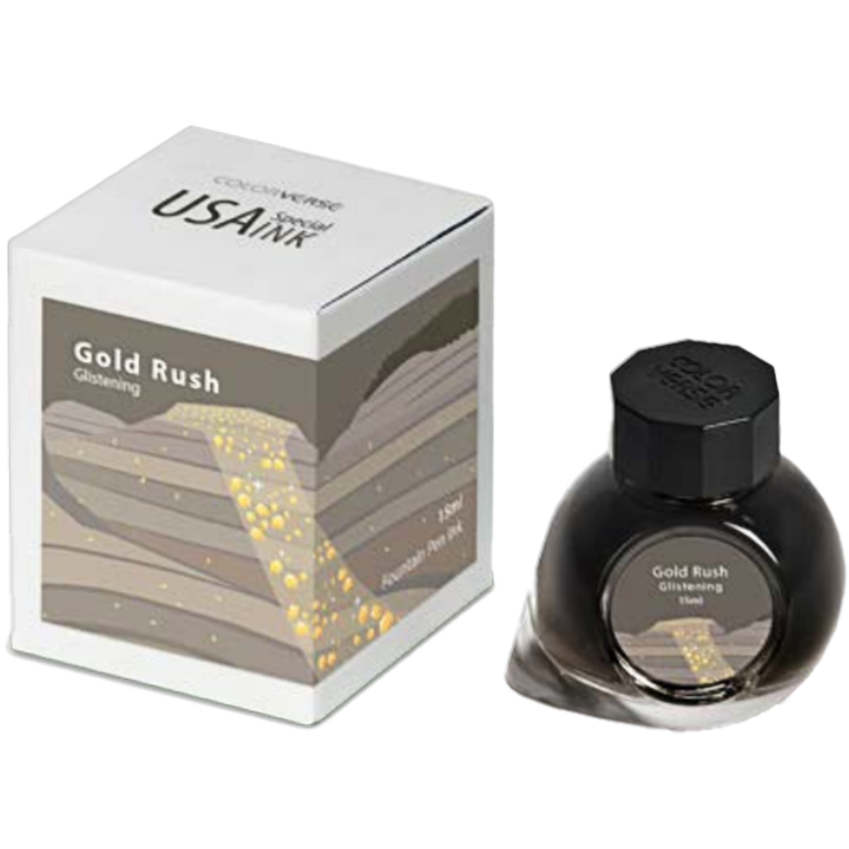 Colorverse USA Special Ink Bottle - Gold Rush Glistening (South Dakota) - 15 ml-Pen Boutique Ltd