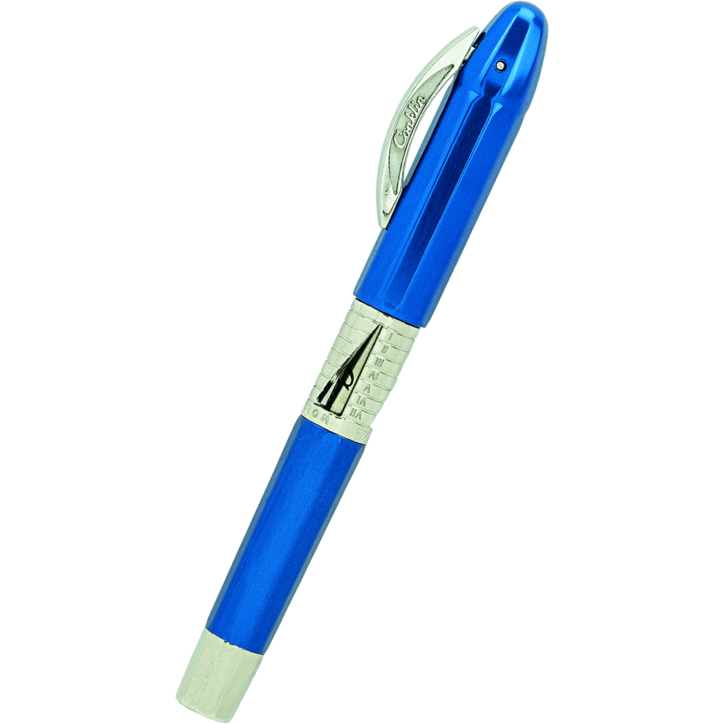 Conklin Classic 125th Anniversary Fountain Pen - Blue - Chrome Trim (Limited Edition)-Pen Boutique Ltd