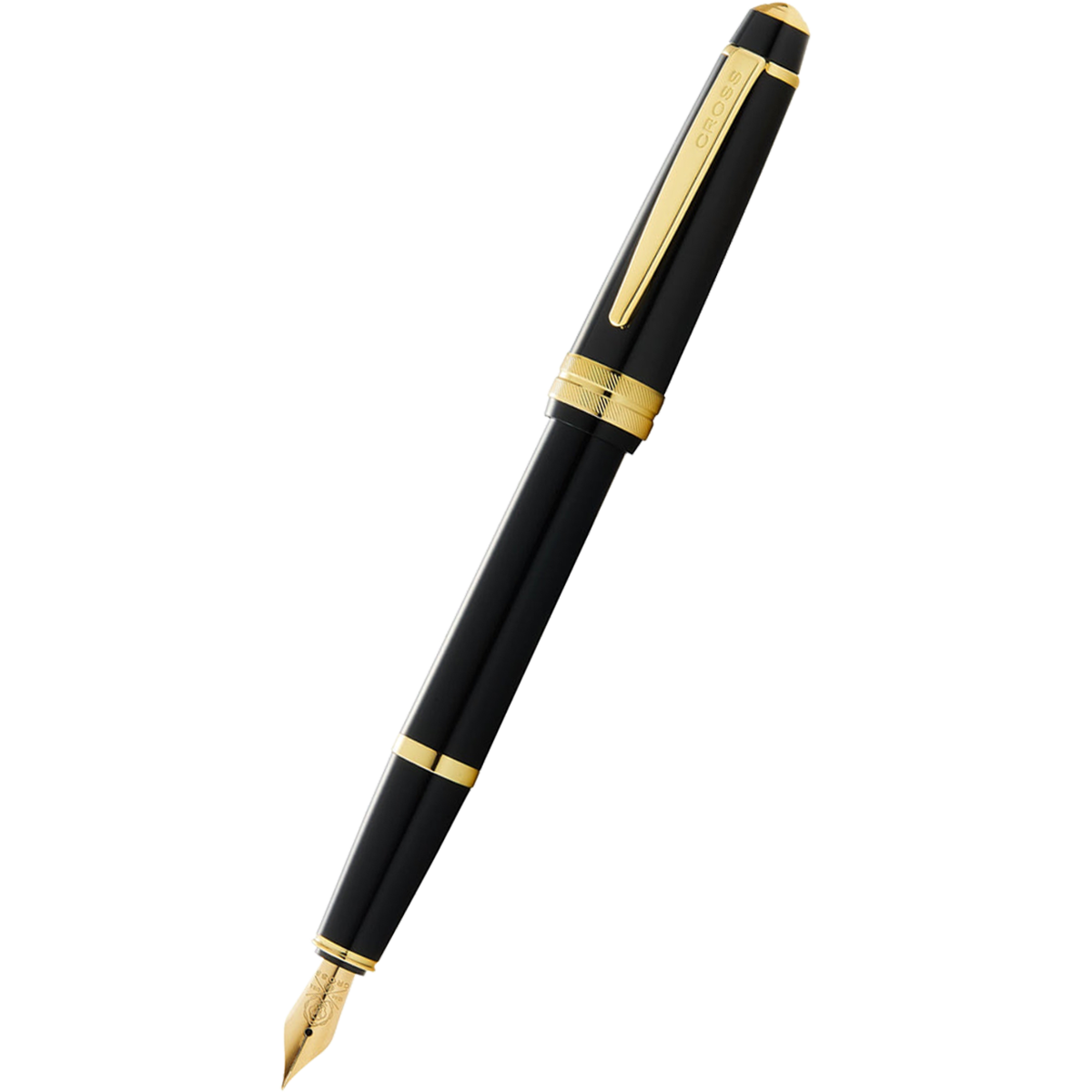 Cross Bailey Fountain Pen - Polished Black - Gold Trim-Pen Boutique Ltd