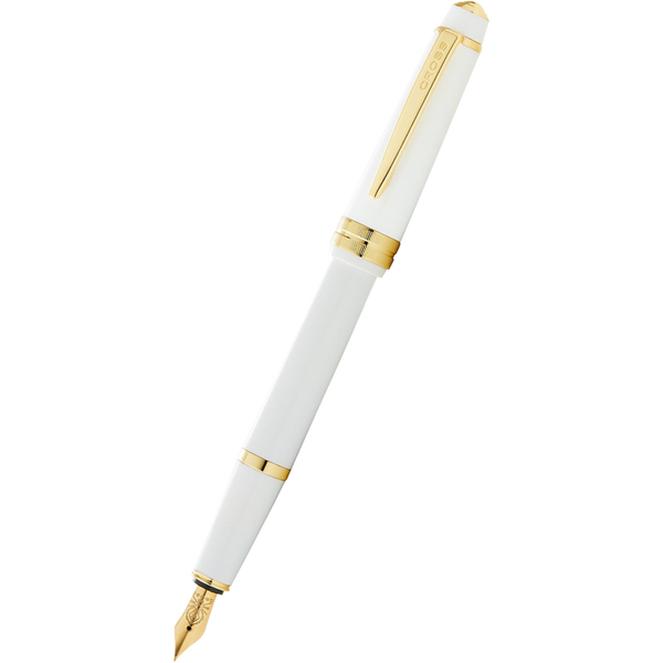 Cross Bailey Fountain Pen - Polished White - Gold Trim-Pen Boutique Ltd