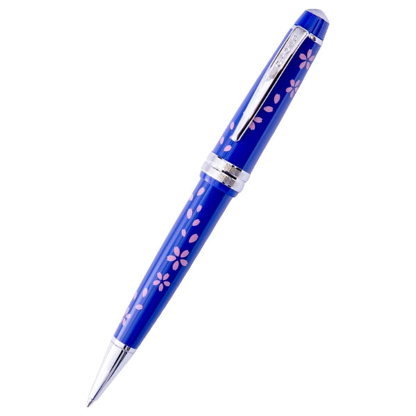 Cross Century II Ballpoint Pen - Cherry Blossom - Glossy Blue Resin - Chrome Trim-Pen Boutique Ltd