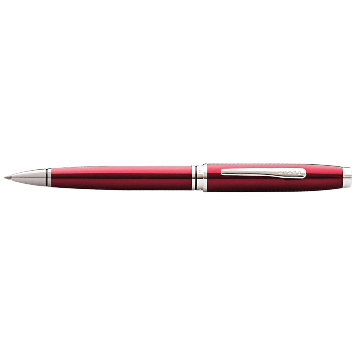 Cross Coventry Ballpoint Pen - Red Lacquer - Polished Chrome-Pen Boutique Ltd