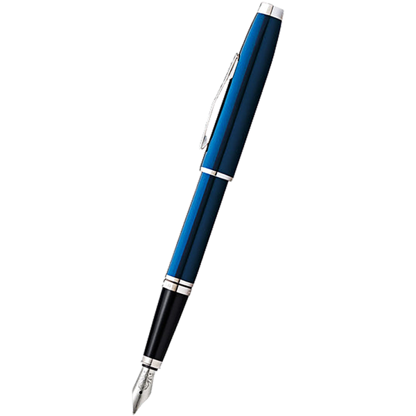 Cross Coventry Fountain Pen - Blue Lacquer - Polished Chrome-Pen Boutique Ltd