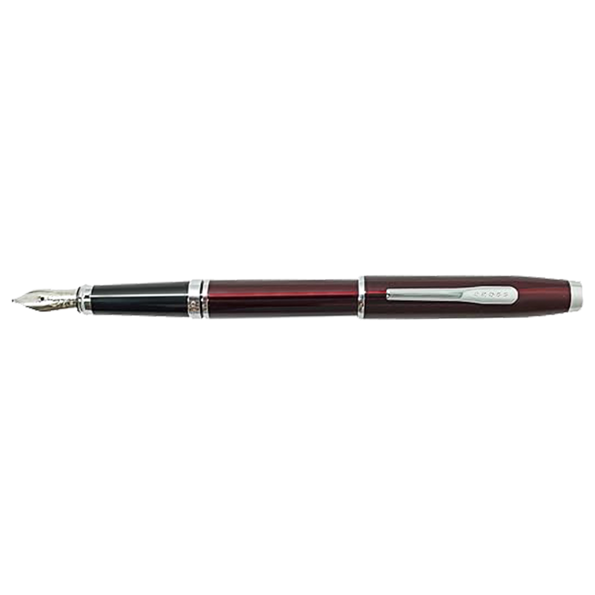 Cross Coventry Fountain Pen - Red Lacquer - Polished Chrome-Pen Boutique Ltd