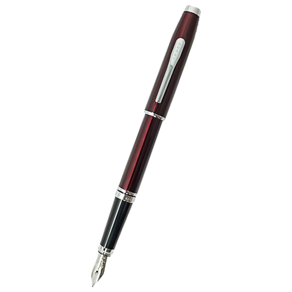 Cross Coventry Fountain Pen - Red Lacquer - Polished Chrome-Pen Boutique Ltd