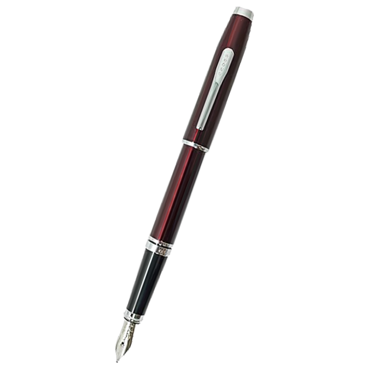 Cross Coventry Fountain Pen - Red Lacquer - Polished Chrome-Pen Boutique Ltd