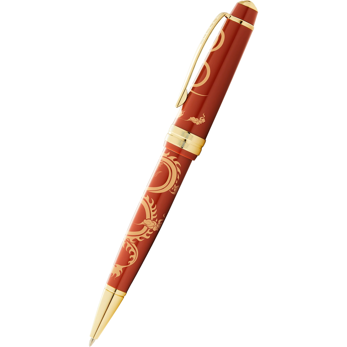 Cross Bailey Light - Year of the Dragon - Ballpoint Pen - Polished Amber Resin and Gold Tone-Pen Boutique Ltd