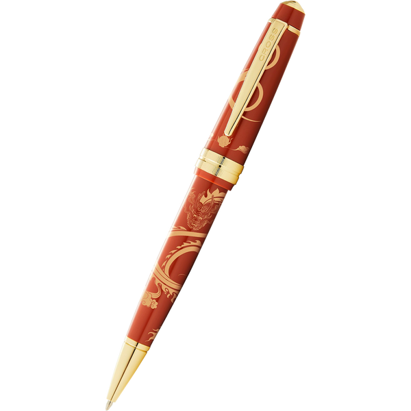 Cross Bailey Light - Year of the Dragon - Ballpoint Pen - Polished Amber Resin and Gold Tone-Pen Boutique Ltd