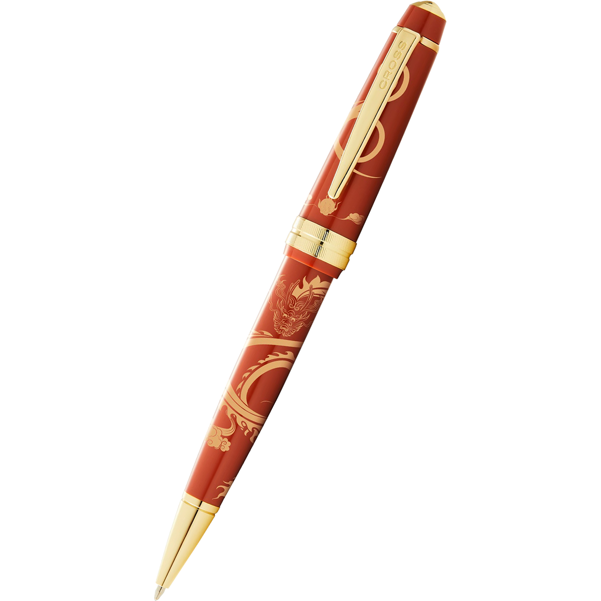 Cross Bailey Light - Year of the Dragon - Ballpoint Pen - Polished Amber Resin and Gold Tone-Pen Boutique Ltd