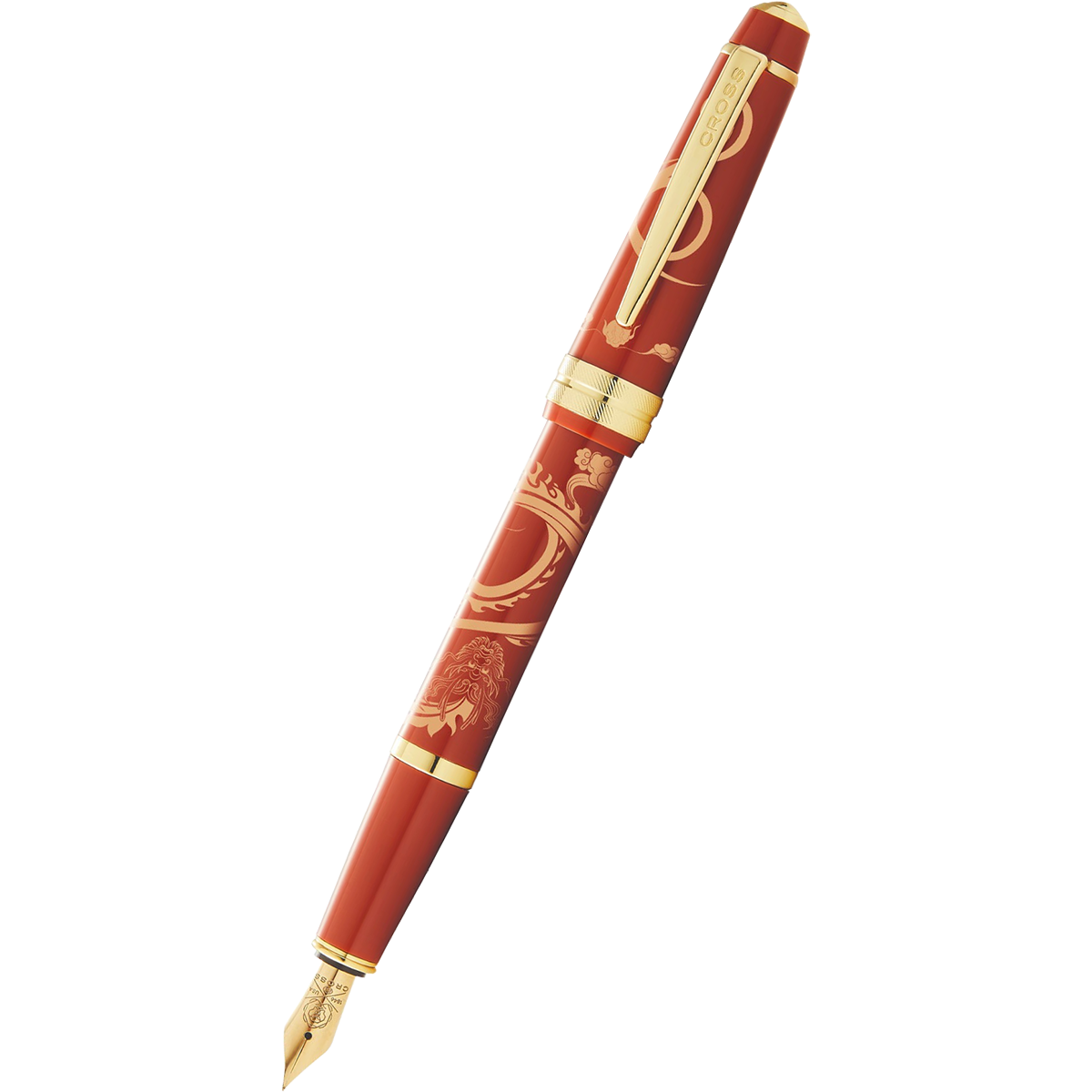 Cross Bailey Light - Year of the Dragon - Fountain Pen - Polished Amber Resin and Gold Tone-Pen Boutique Ltd