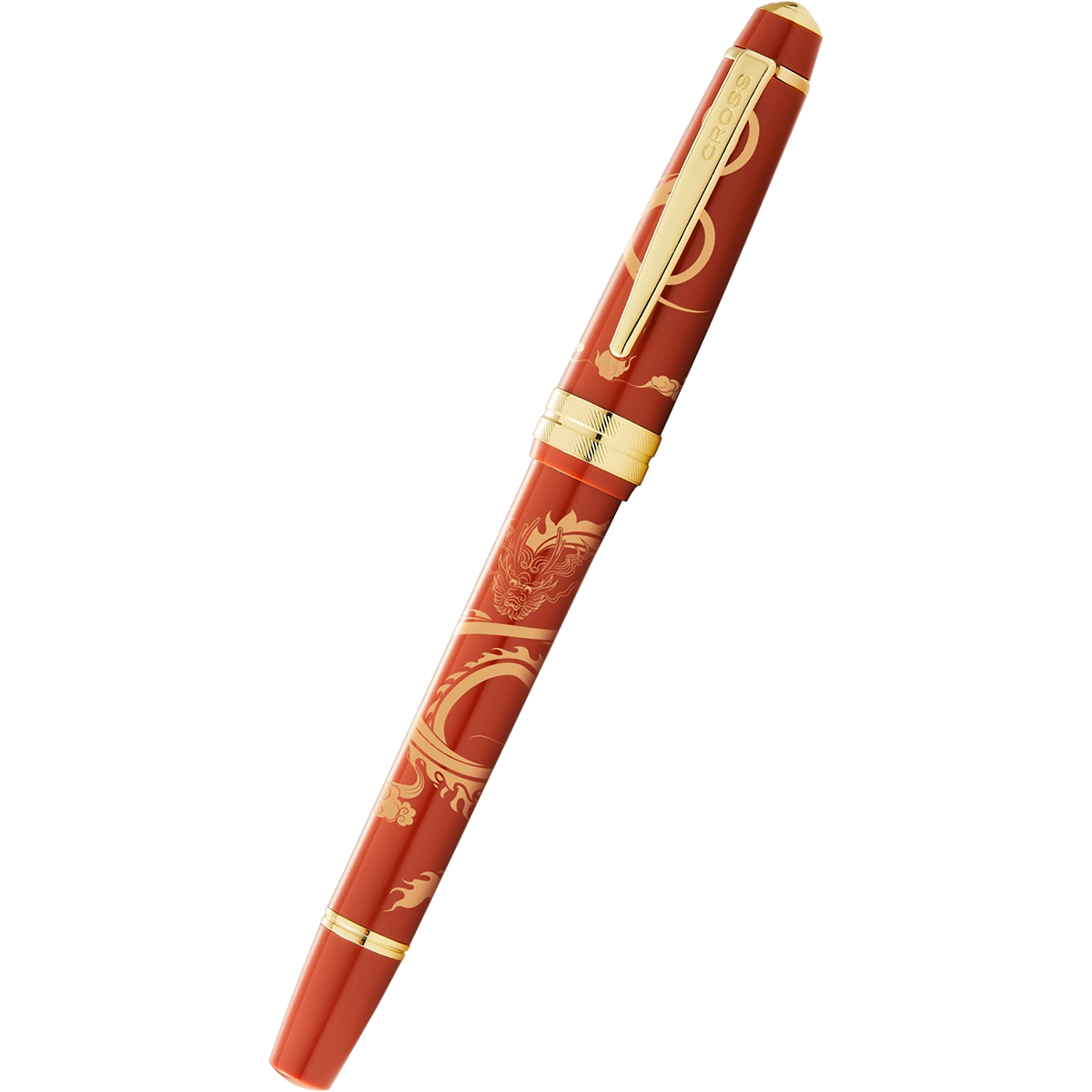 Cross Bailey Light - Year of the Dragon - Selectip Rollerball Pen - Polished Amber Resin and Gold Tone-Pen Boutique Ltd