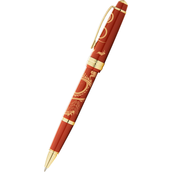 Cross Bailey Light - Year of the Dragon - Selectip Rollerball Pen - Polished Amber Resin and Gold Tone-Pen Boutique Ltd