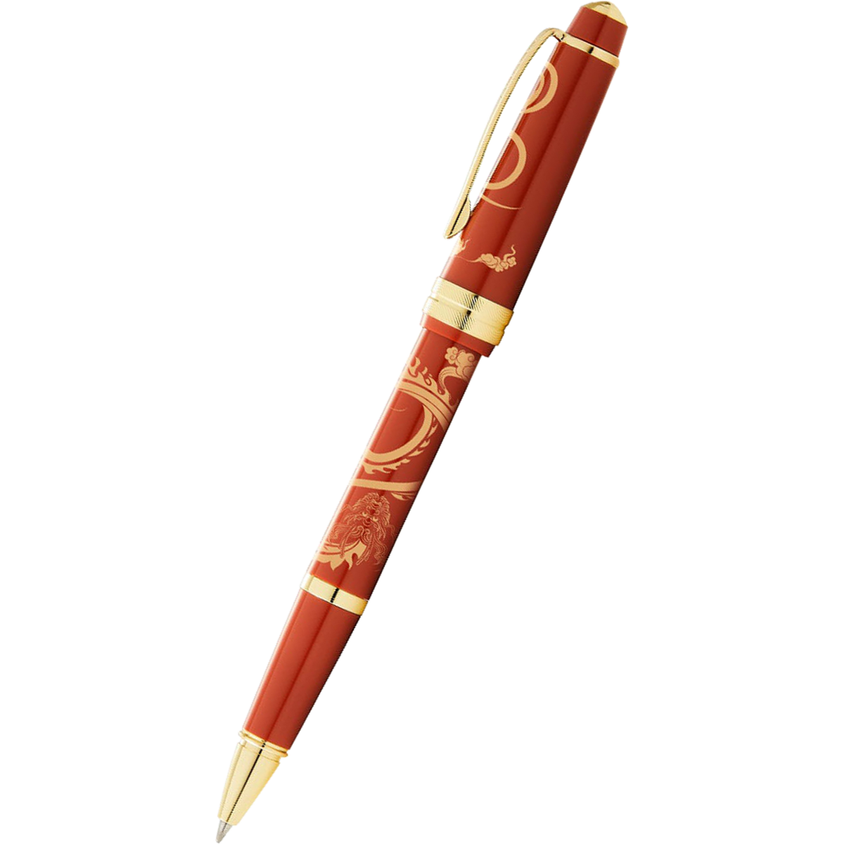 Cross Bailey Light - Year of the Dragon - Selectip Rollerball Pen - Polished Amber Resin and Gold Tone-Pen Boutique Ltd