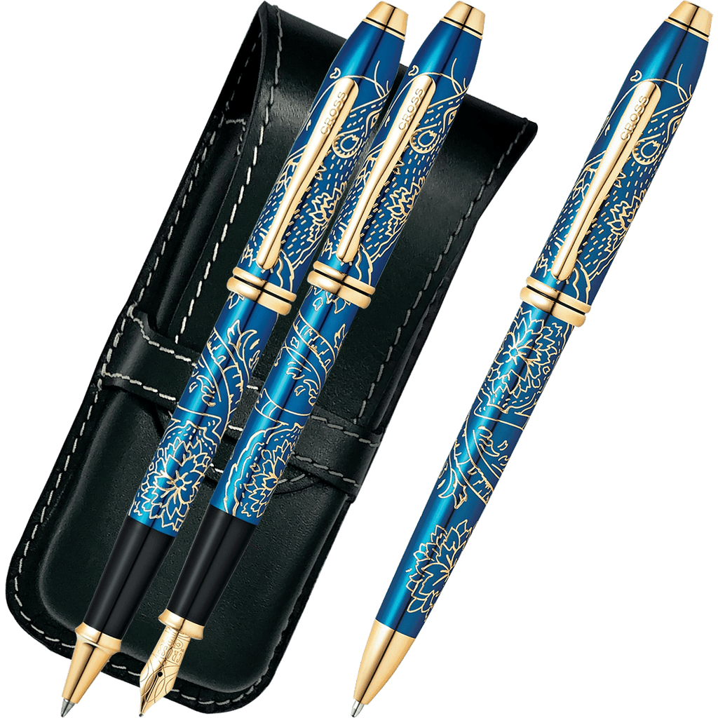 Cross Year of the RAT Townsend Fountain Pen, Rollerball, Ball Point w/  Triple pen case SET- Special Edition - Year of the Rat*