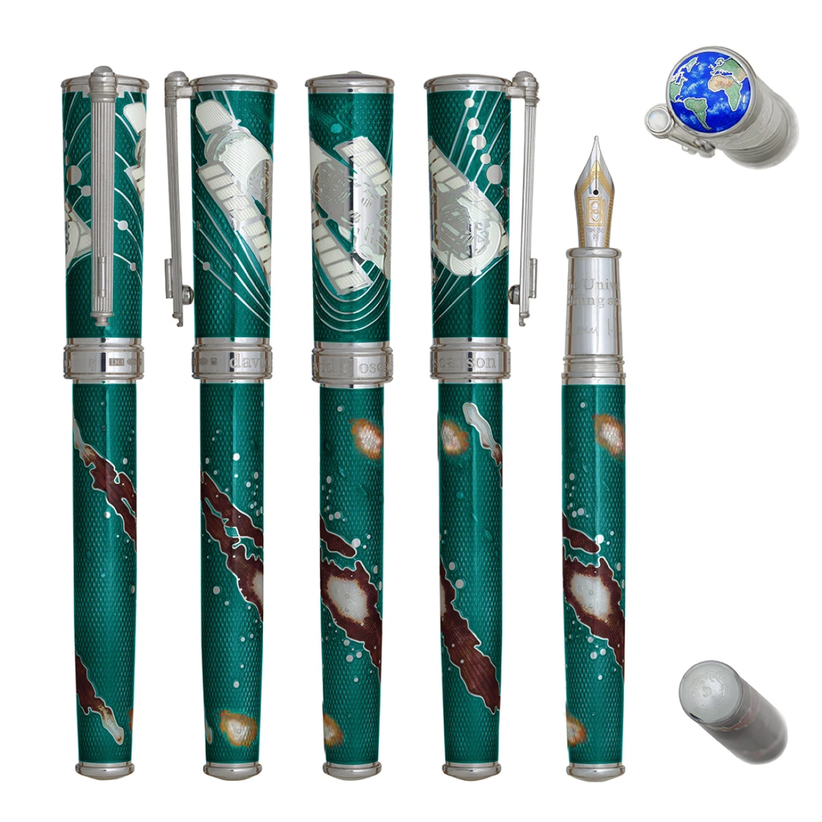 David Oscarson Edwin Hubble Fountain Pen - Teal Dawn-Pen Boutique Ltd