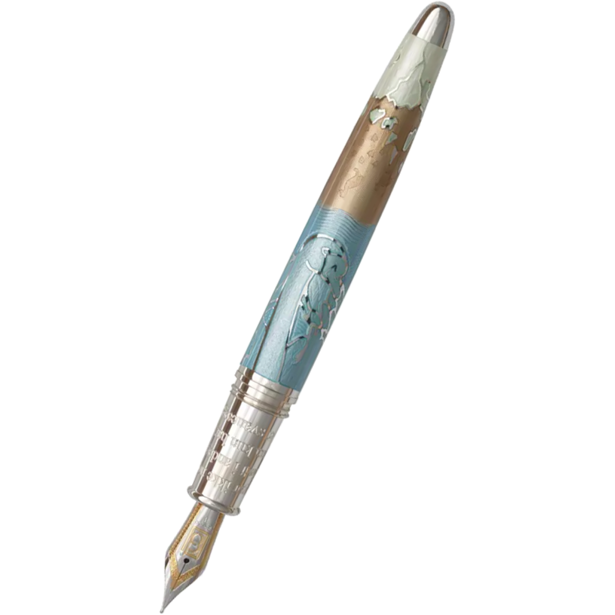 David Oscarson Hans Christian Andersen Fountain Pen - Azure Copper White-Pen Boutique Ltd