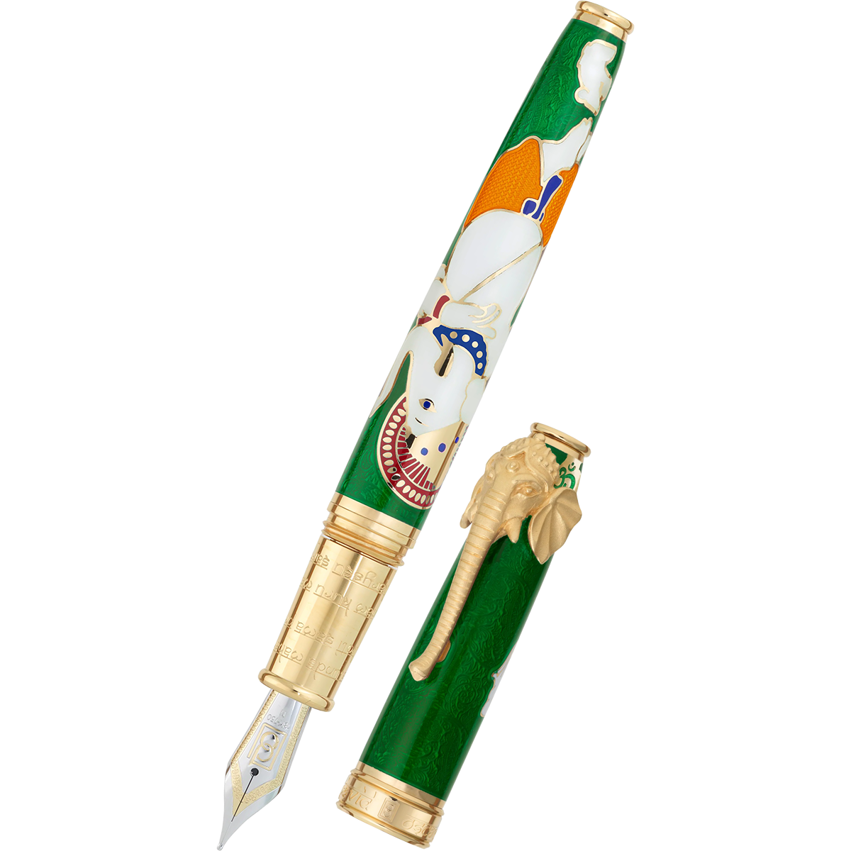 David Oscarson Lord Ganesha Fountain Pen - Emerald Green-Pen Boutique Ltd