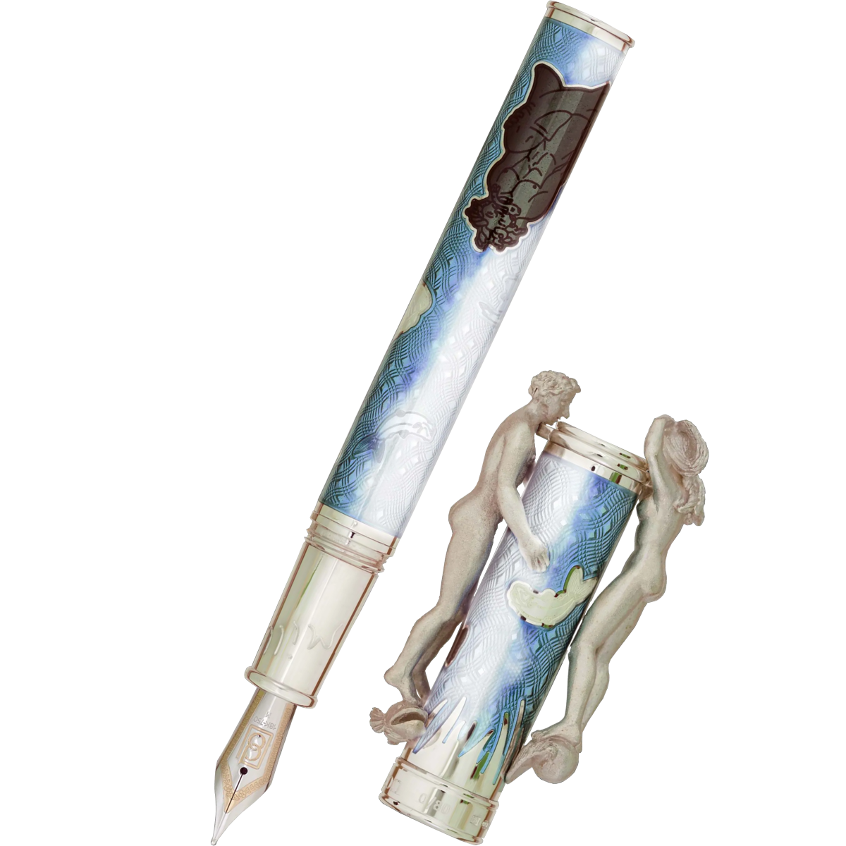 David Oscarson Marriage of the Waters Fountain Pen - Sapphire-Pen Boutique Ltd