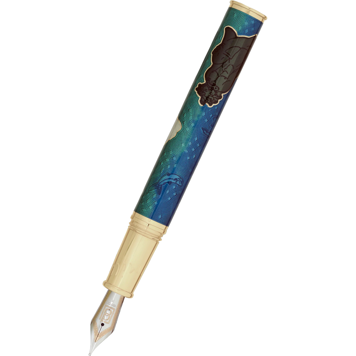 David Oscarson Marriage of the Waters Fountain Pen - Teal-Pen Boutique Ltd