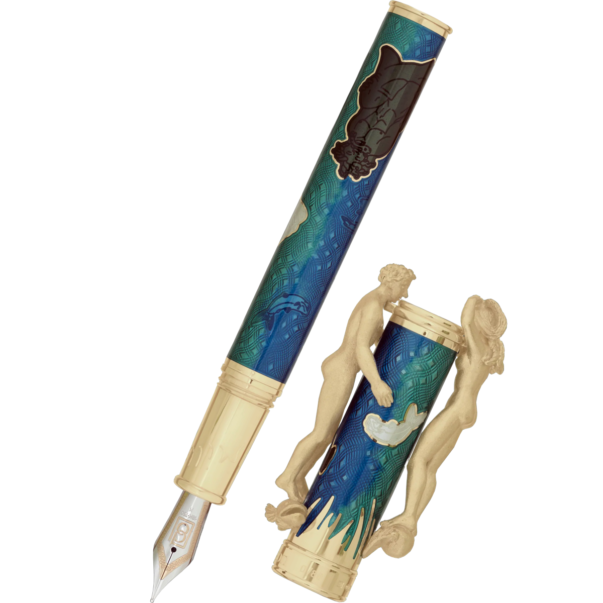 David Oscarson Marriage of the Waters Fountain Pen - Teal-Pen Boutique Ltd