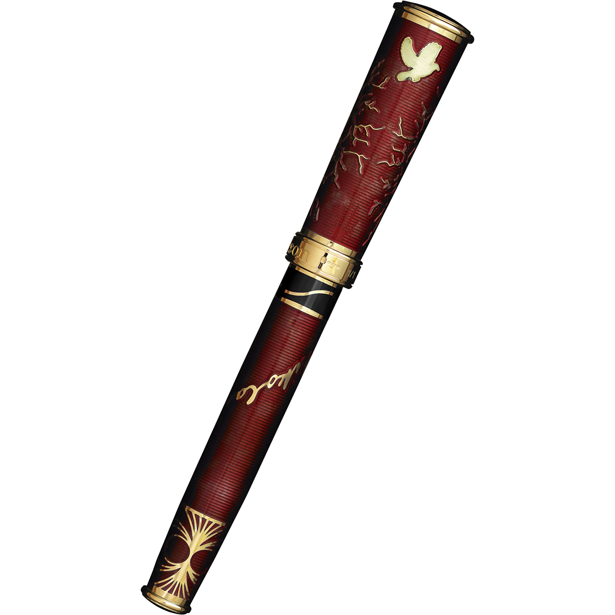 David Oscarson Tesla Fountain Pen - Translucent Red-Pen Boutique Ltd