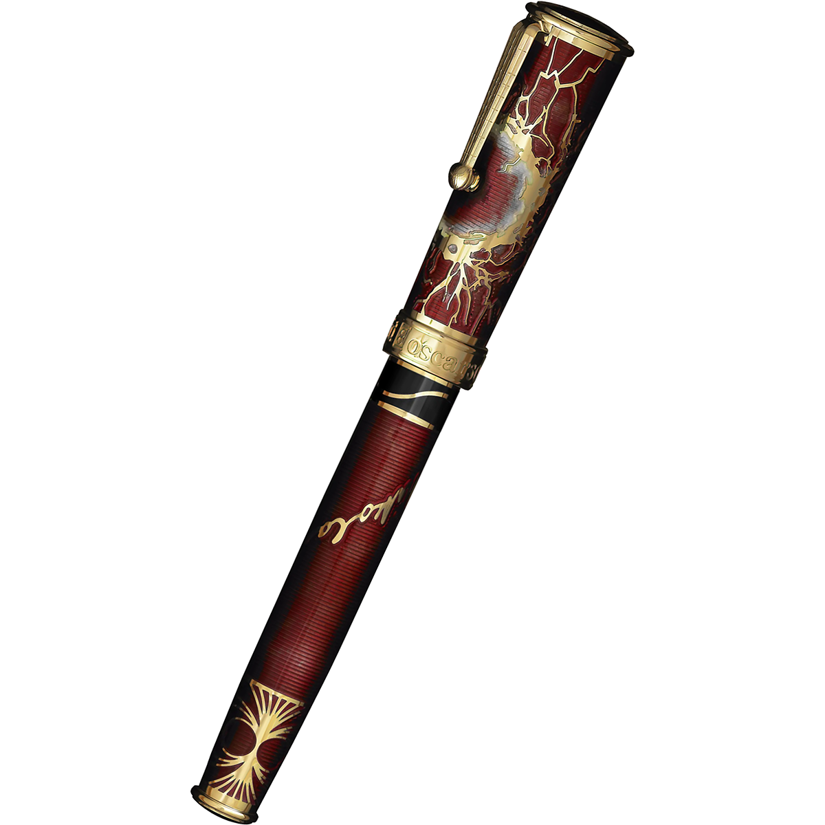 David Oscarson Tesla Fountain Pen - Translucent Red-Pen Boutique Ltd