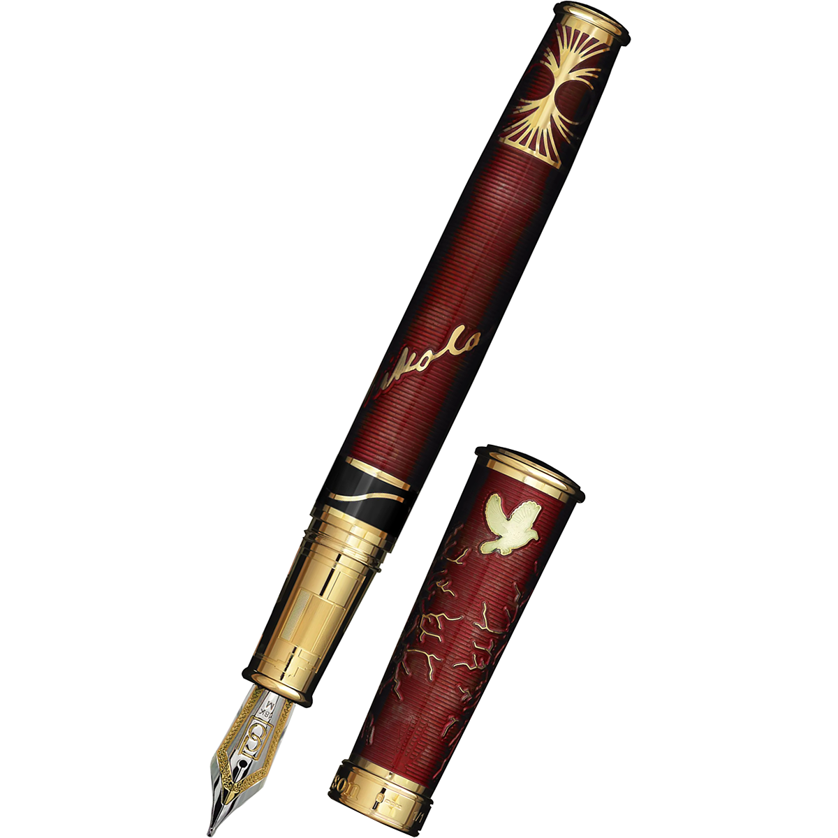 David Oscarson Tesla Fountain Pen - Translucent Red-Pen Boutique Ltd