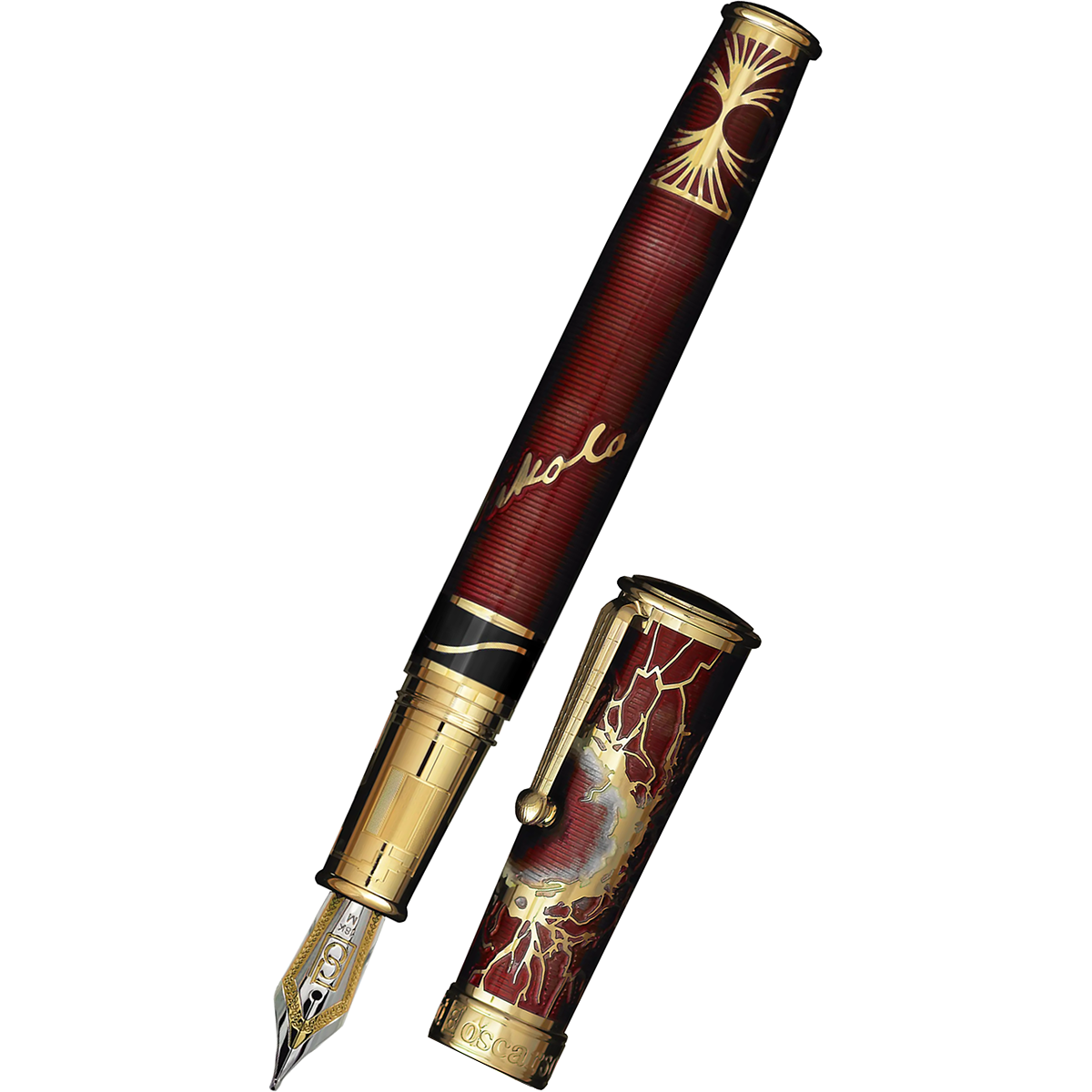 David Oscarson Tesla Fountain Pen - Translucent Red-Pen Boutique Ltd