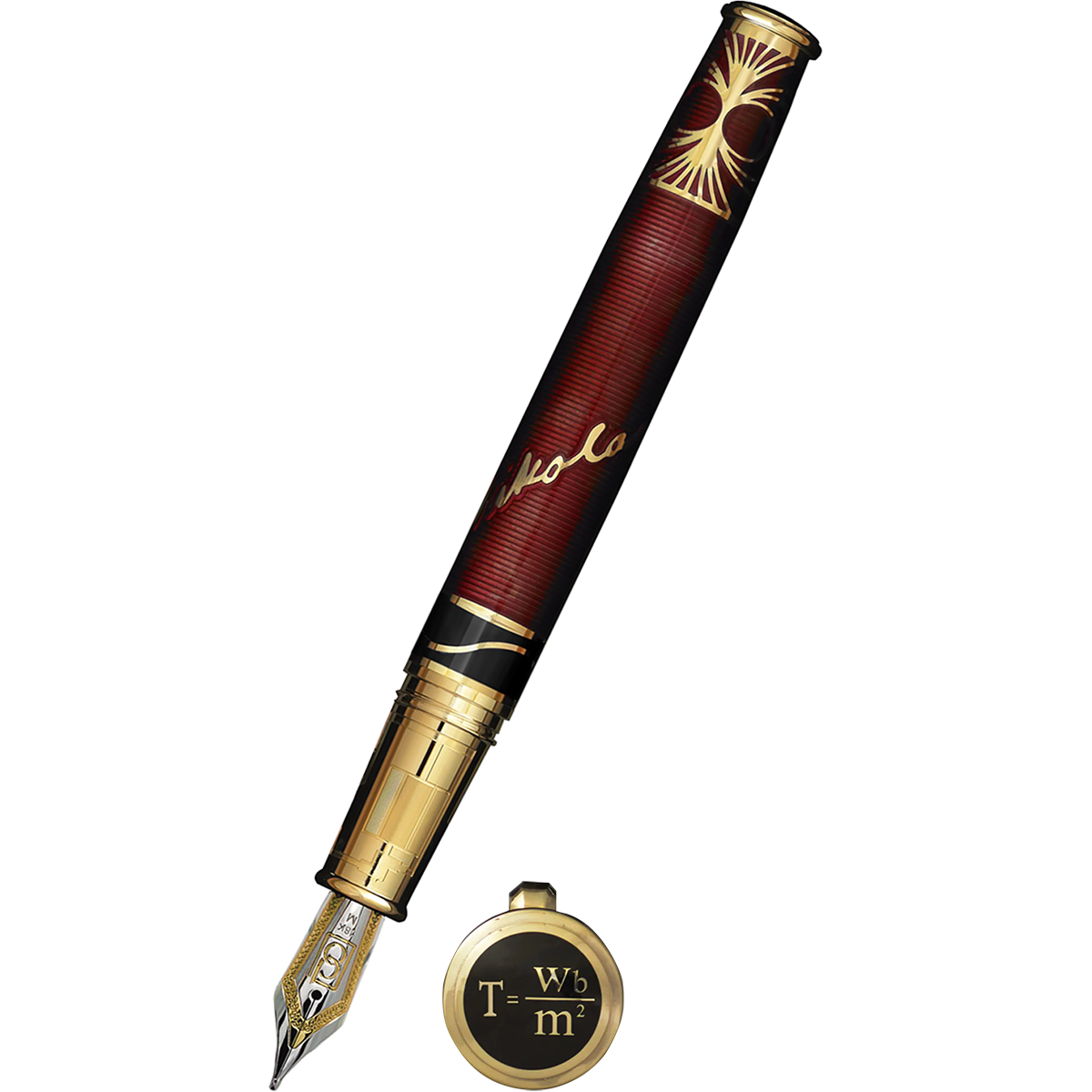 David Oscarson Tesla Fountain Pen - Translucent Red-Pen Boutique Ltd