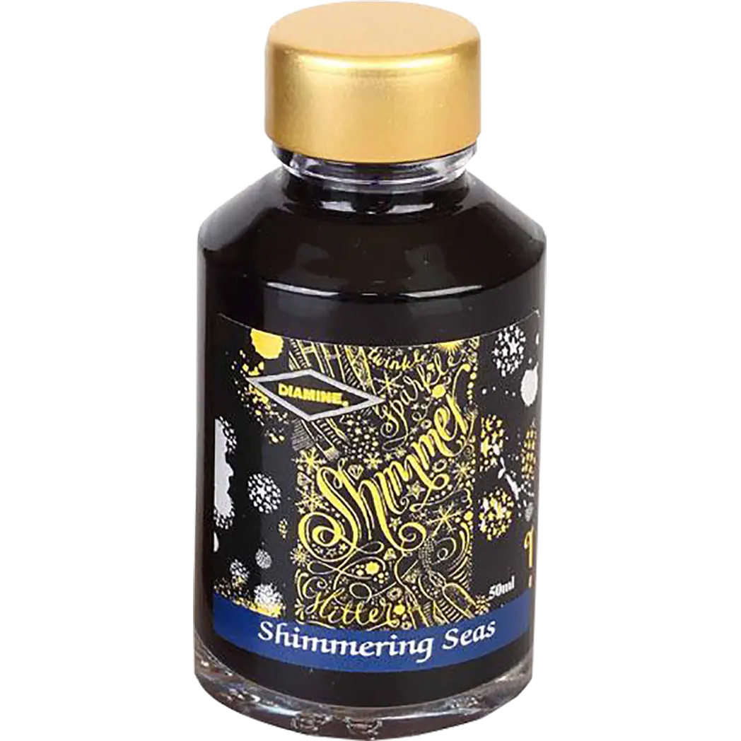 Tinta Diamine Shimmer 50 ml Shimmering Seas - Brillo dorado - Pen ...