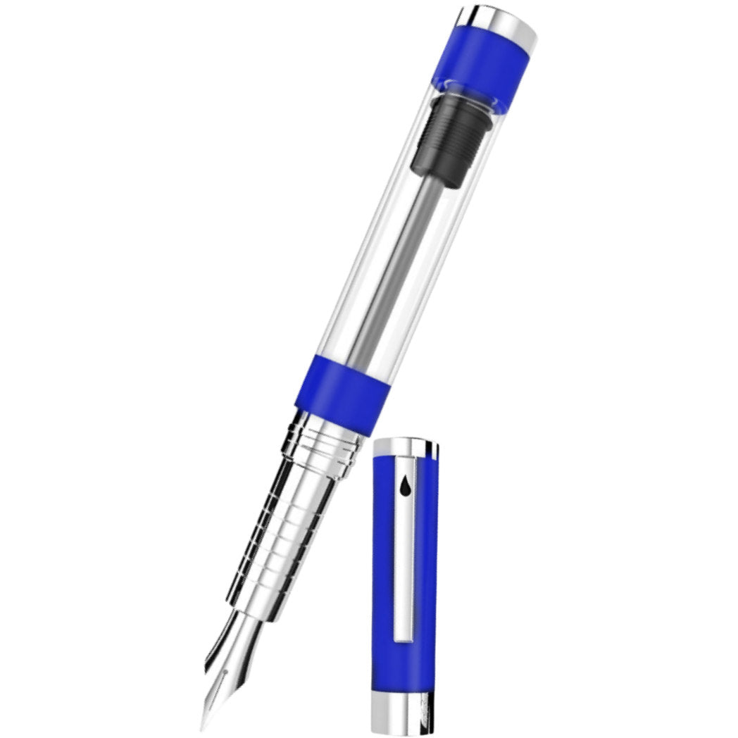 Diplomat Nexus Demo Fountain Pen - Blue - Chrome Trim (Limited Edition)-Pen Boutique Ltd