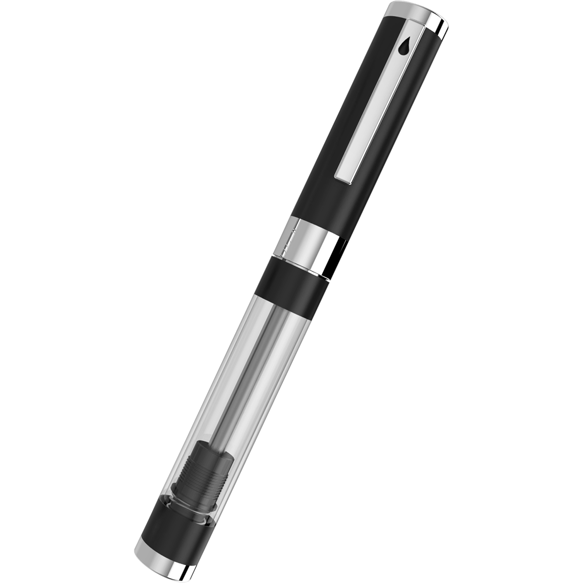 Diplomat Nexus Demo Fountain Pen - Black - Chrome Trim (Limited Edition)-Pen Boutique Ltd