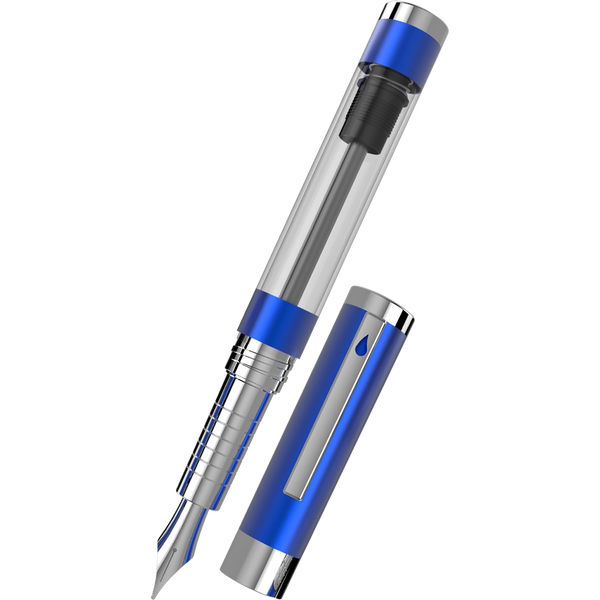 Diplomat Nexus Demo Fountain Pen - Blue - Chrome Trim (Limited Edition)-Pen Boutique Ltd