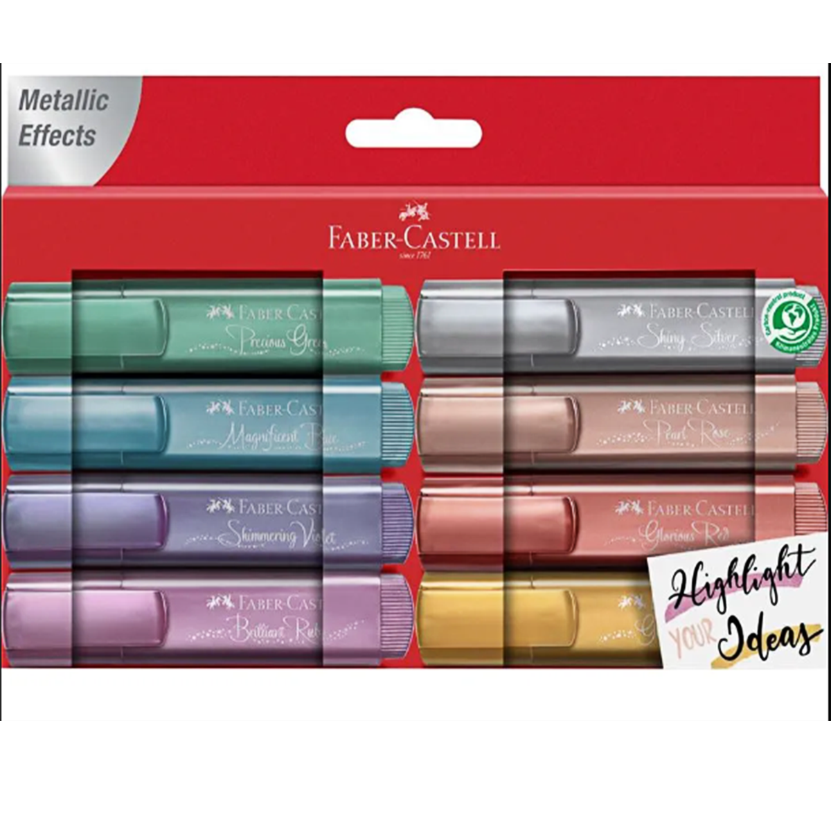 Faber-Castell Metallic Highlighter Textliner - Metallic Colors - Box of 8-Pen Boutique Ltd