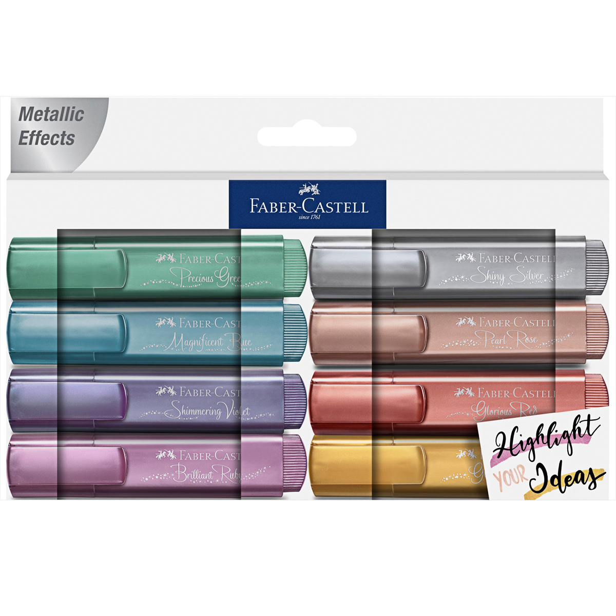 Faber-Castell Metallic Highlighter Textliner - Metallic Colors - Box of 8-Pen Boutique Ltd