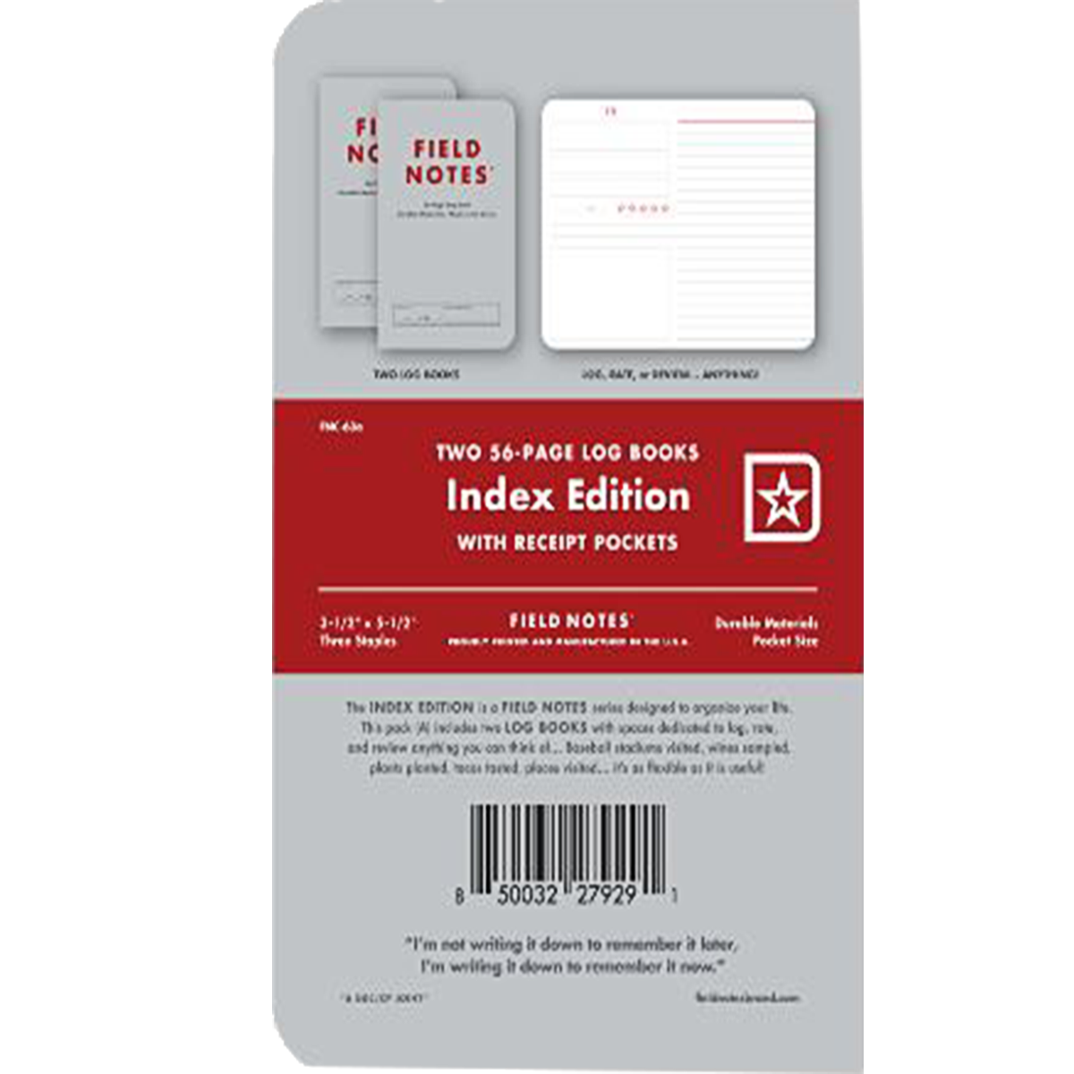 Field Notes Log Books - Index Edition - (2024 Quarterly Limited Edition)-Pen Boutique Ltd