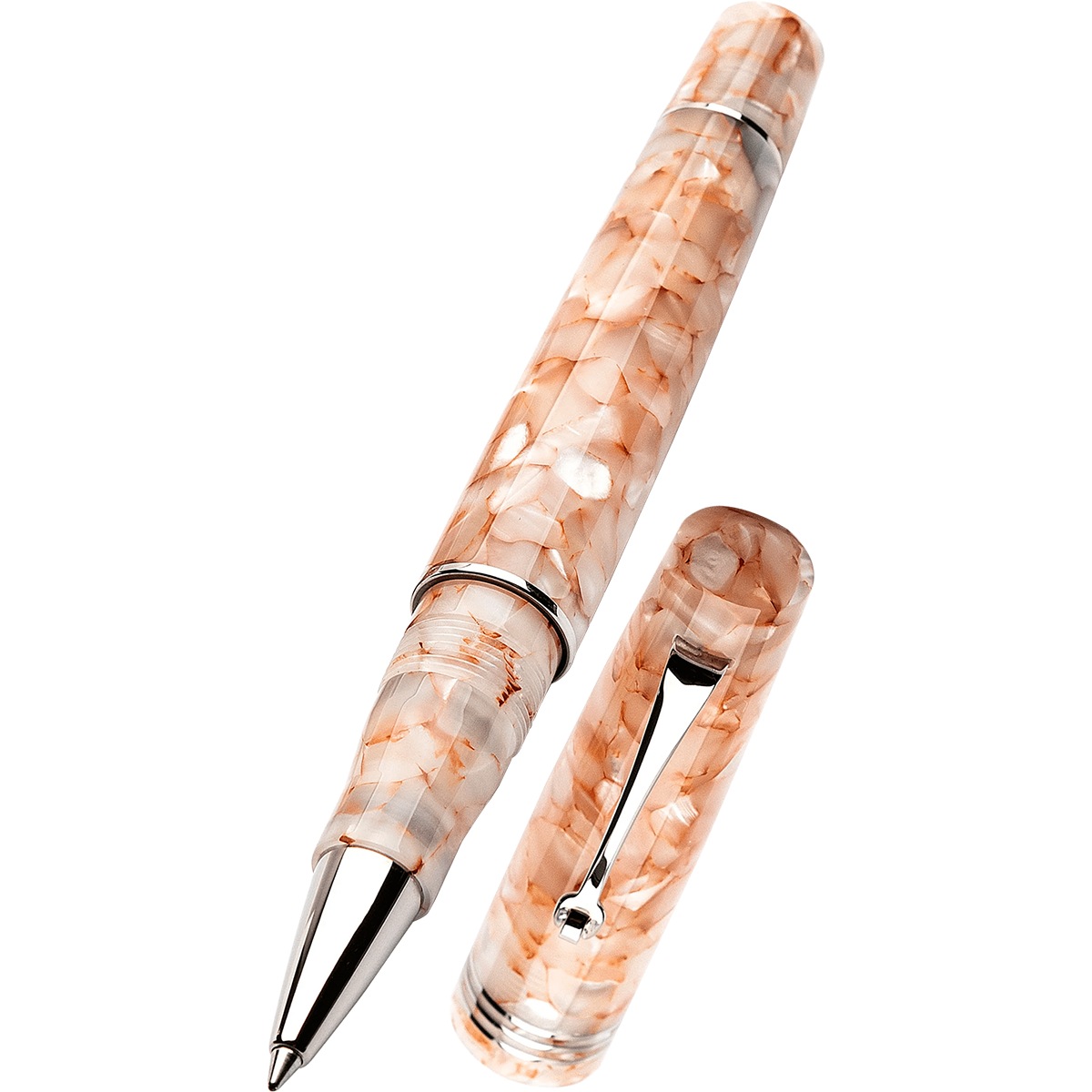 Leonardo Momento Zero Rollerball Pen - Angel Skin - Silver Trim-Pen Boutique Ltd