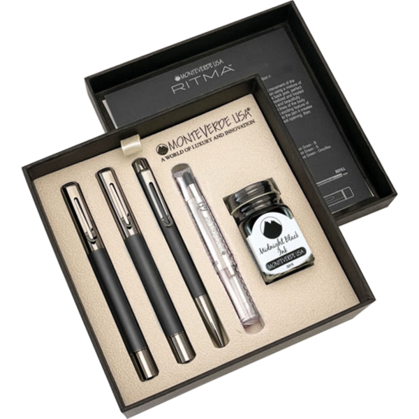 Monteverde Ritma 3+2 Pen Set - Black-Pen Boutique Ltd