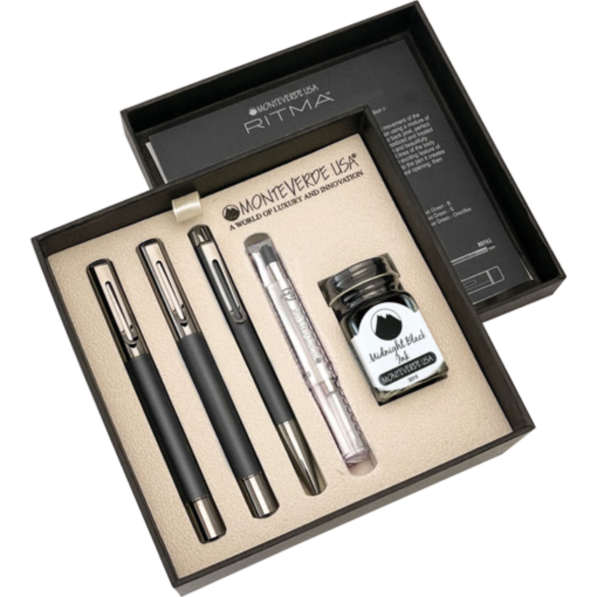 Monteverde Ritma 3+2 Pen Set - Black-Pen Boutique Ltd