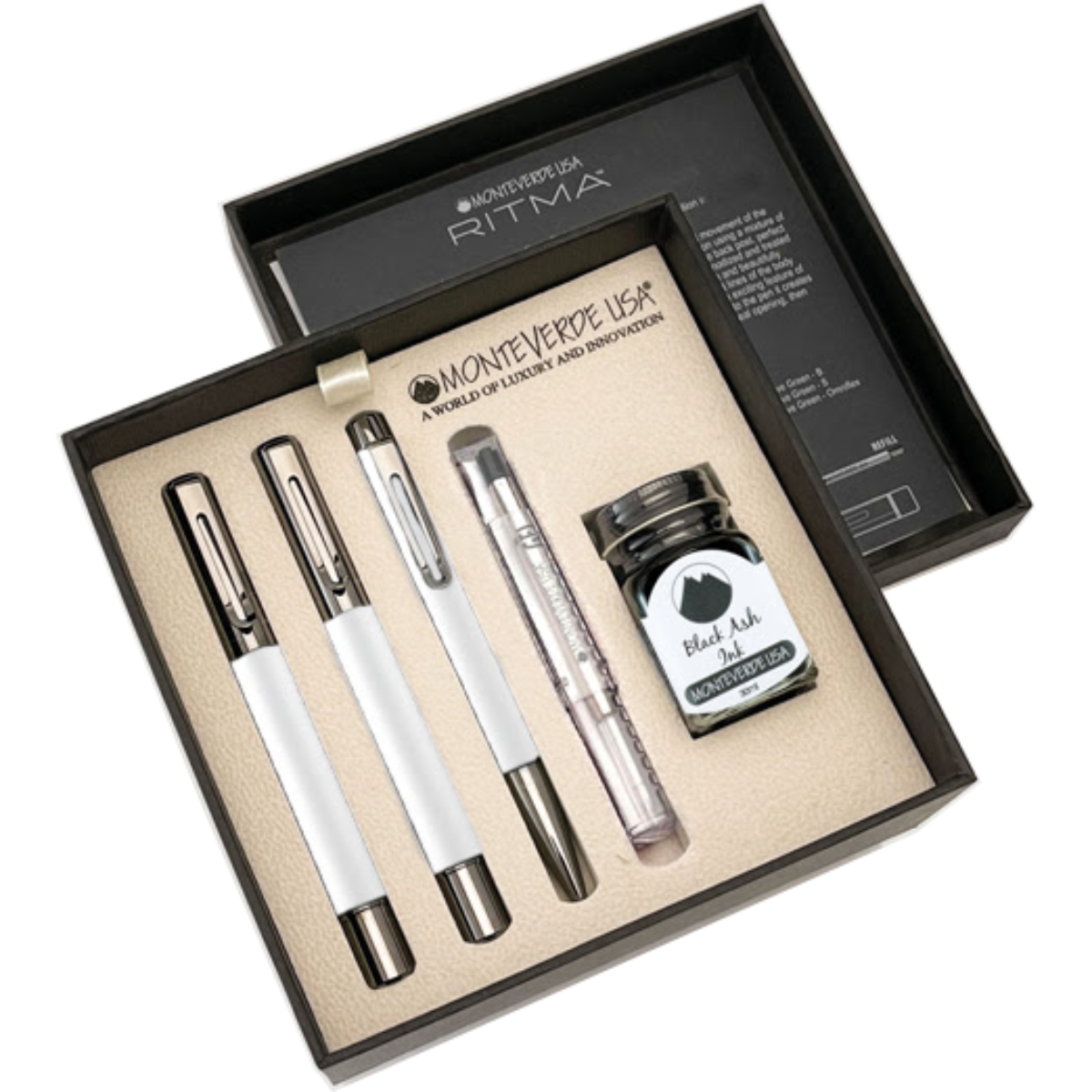 Monteverde Ritma 3+2 Pen Set - Silver-Pen Boutique Ltd